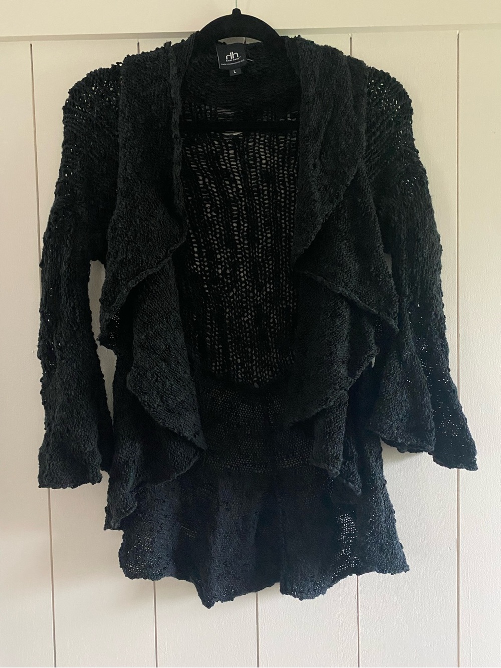 Heidi Hess Black Hand loomed Cardigan Sweater
